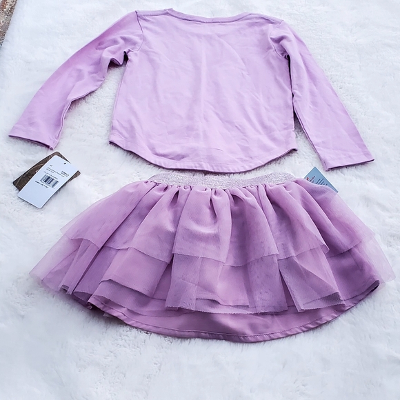 Purple Dog Print Top and Skirt Set Size 2T - Picture 2 of 7